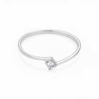 Anello da donna in oro bianco 18 kt con zircone bianco da 3 mm – Misura 16 – 0.84 g – Idee Preziose dal 1987 - IP.AK18B/61
